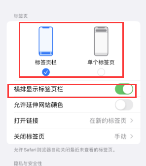 桥东iPhone授权维修分享Safari浏览器如何切换标签栏位置 