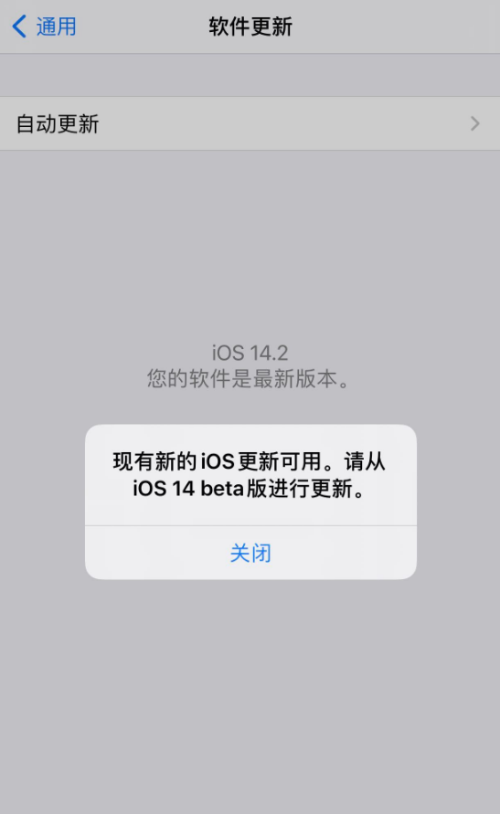 桥东苹果手机维修分享iOS 14.2 反复出现更新提示，需等待苹果修复 